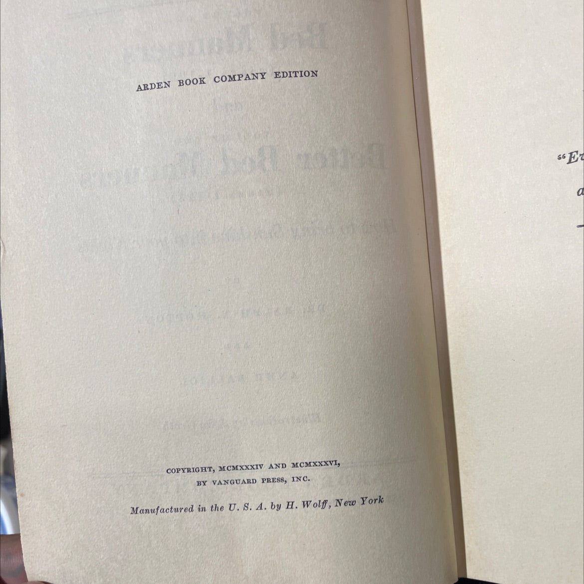 how to bring sunshine into your nights book, by dr. ralph y. hopton and anne balliol, 1936 Hardcover image 3