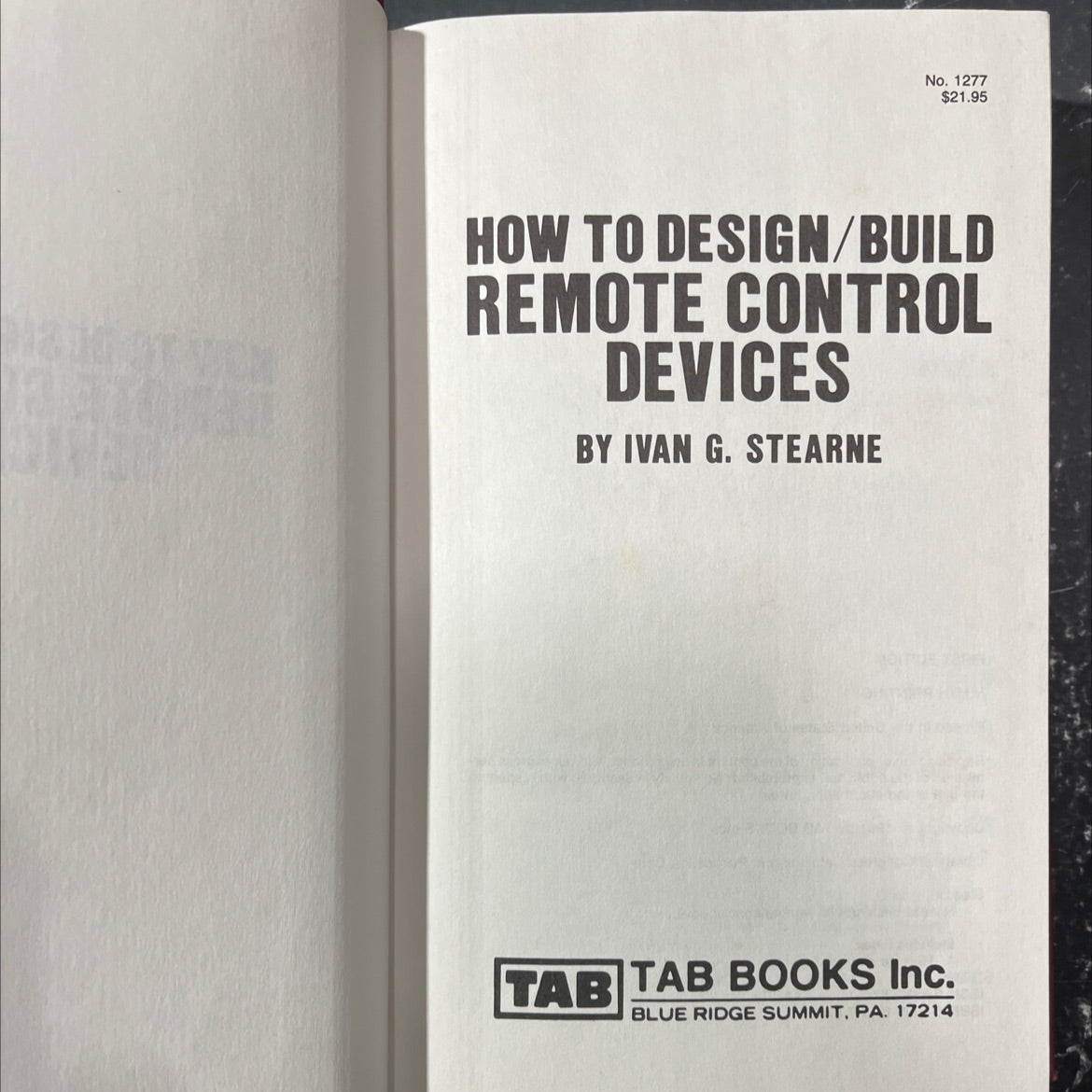 how to design/build remote control devices book, by ivan g. stearne, 1981 Hardcover image 2