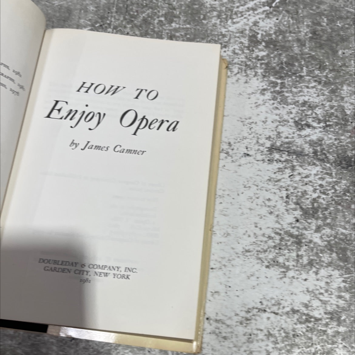 how to enjoy opera book, by james cammer, 1981 Hardcover image 2