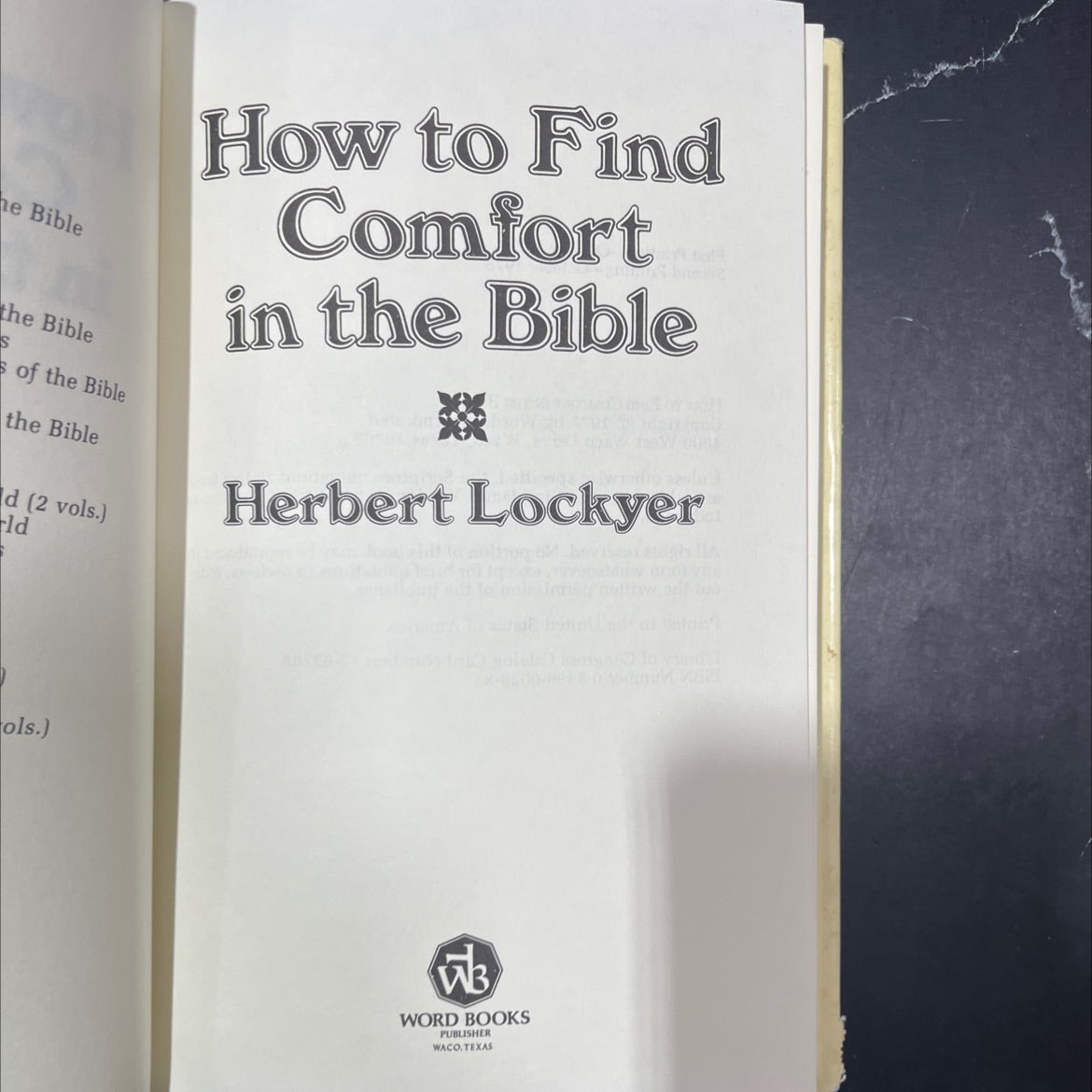 how to find comfort in the bible book, by herbert lockyer, 1978 Hardcover image 2