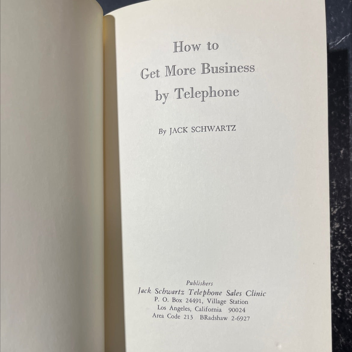 how to get more business by telephone book, by jack schwartz, 1965 Hardcover image 2