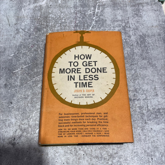 how to get more done in less time book, by joseph d. cooper, 1962 Hardcover image 1