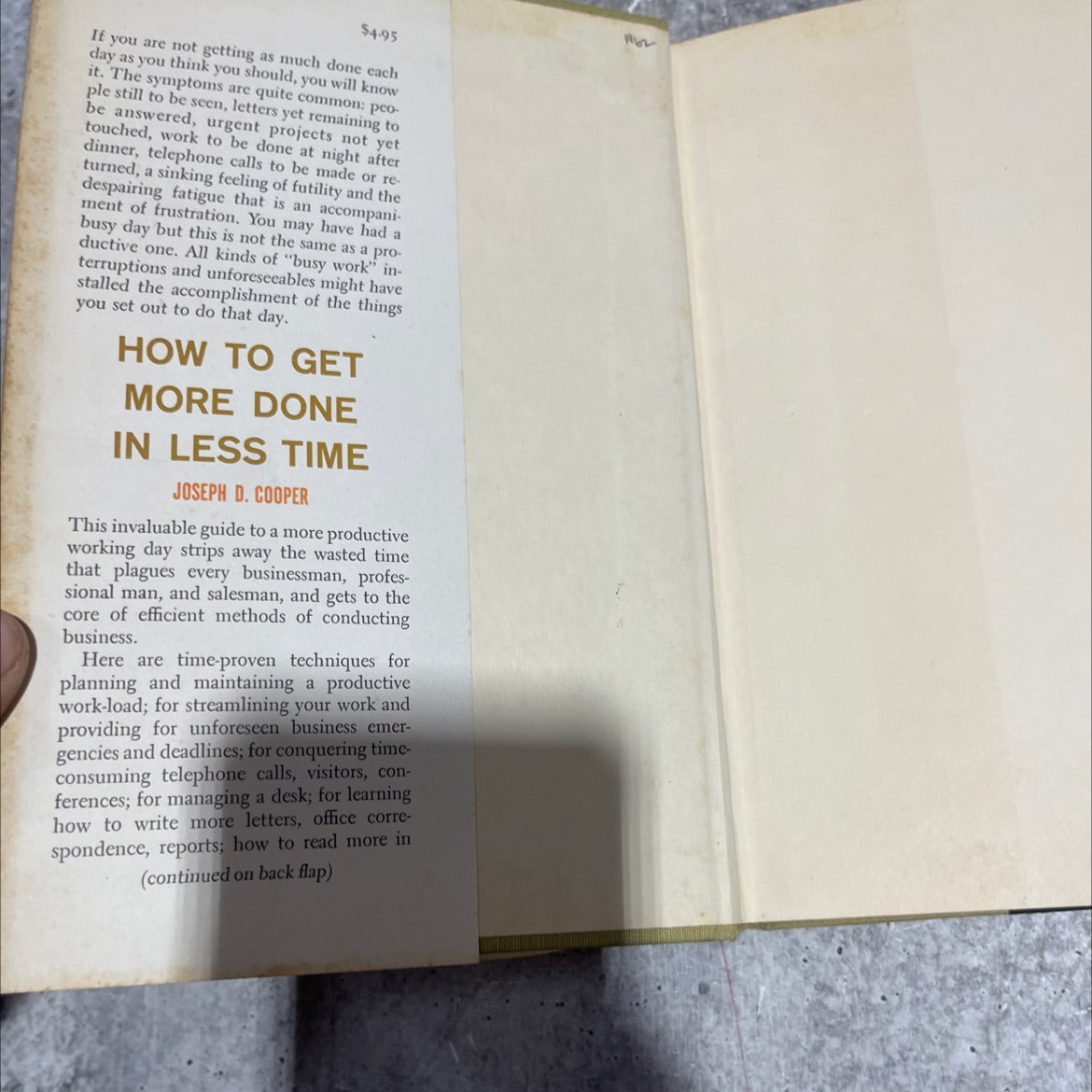 how to get more done in less time book, by joseph d. cooper, 1962 Hardcover image 4