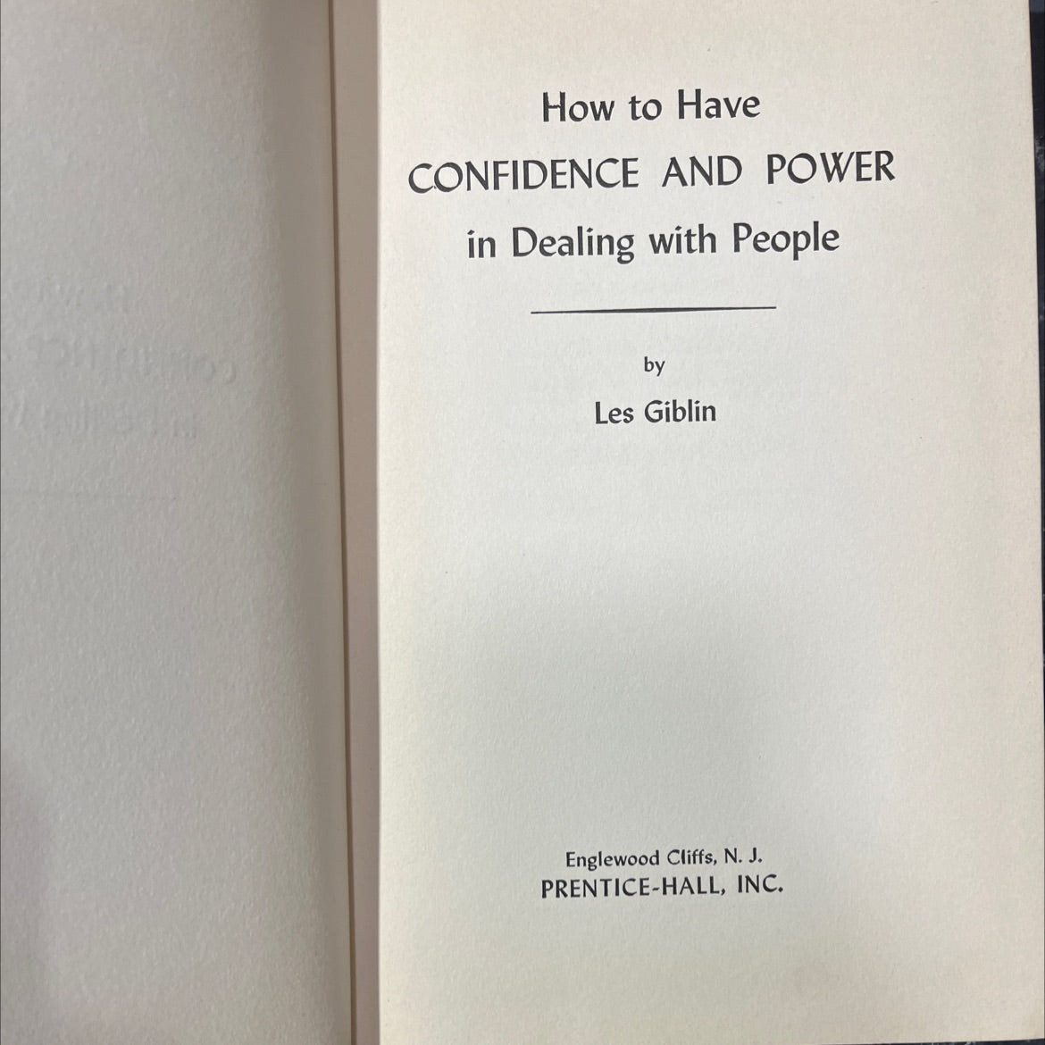 how to have confidence and power in dealing with people book, by les giblin, 1956 Hardcover image 2