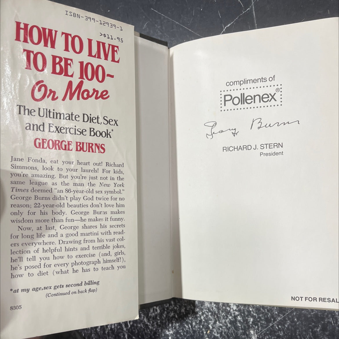 how to live to be 100 -or more: the ultimate diet, sex and exercise book book, by george burns, 1983 Hardcover image 4