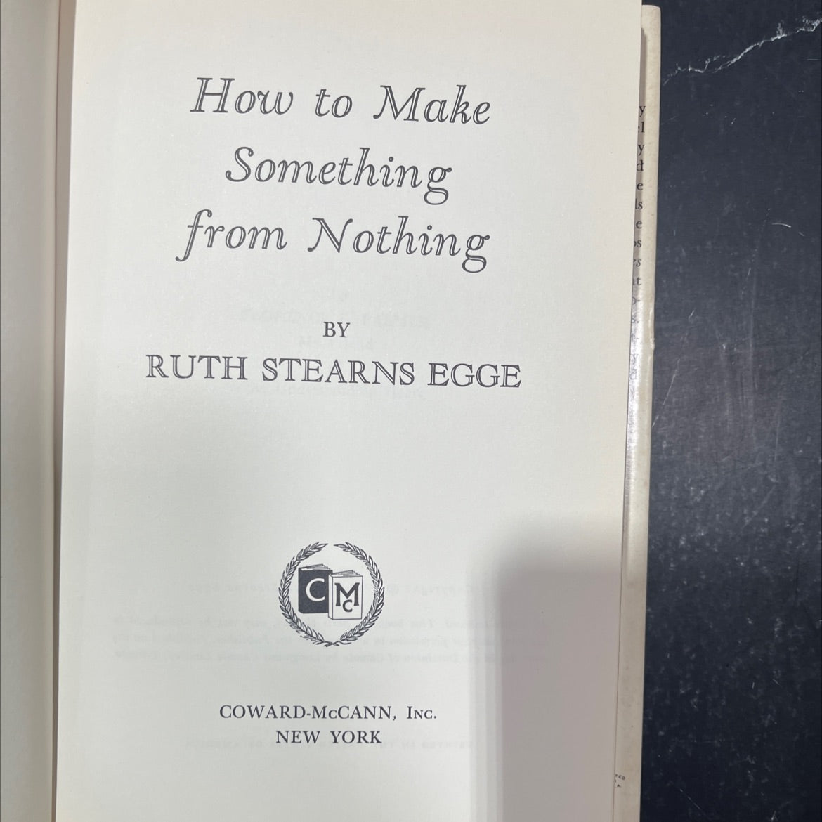 how to make something from nothing book, by ruth stearns egge, 1968 Hardcover image 2