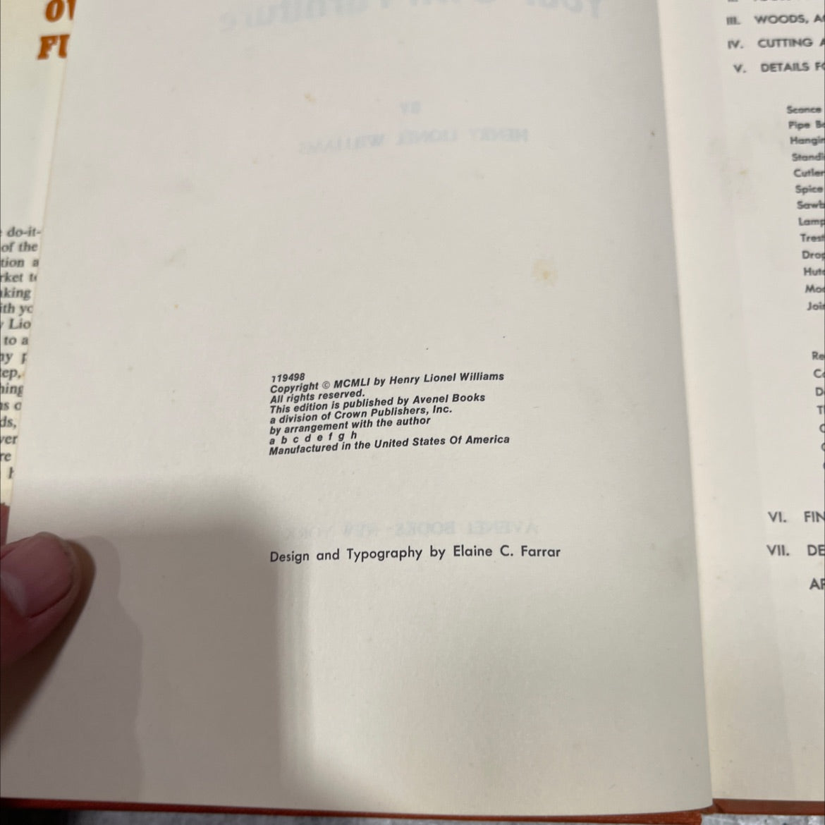 how to make your own furniture book, by henry lionel williams, 1951 Hardcover image 3