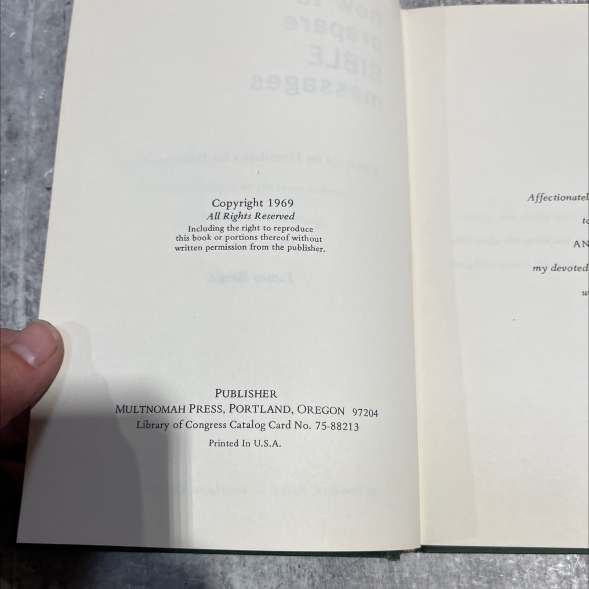 how to prepare bible messages thor- a manual on homiletics for bible students book, by James Braga, 1969 Hardcover image 3