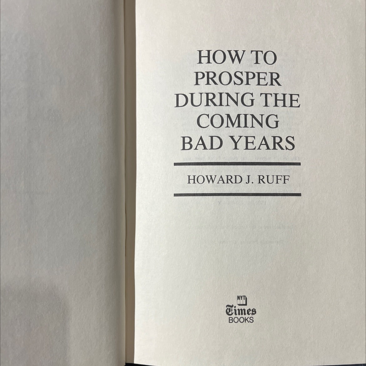 how to prosper during the coming bad years book, by howard j. ruff, 1979 Hardcover image 2
