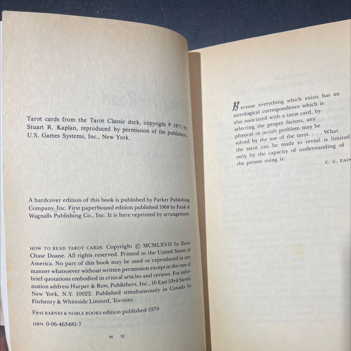 how to read tarot cards book, by doris chase doane, 1979 Paperback image 3