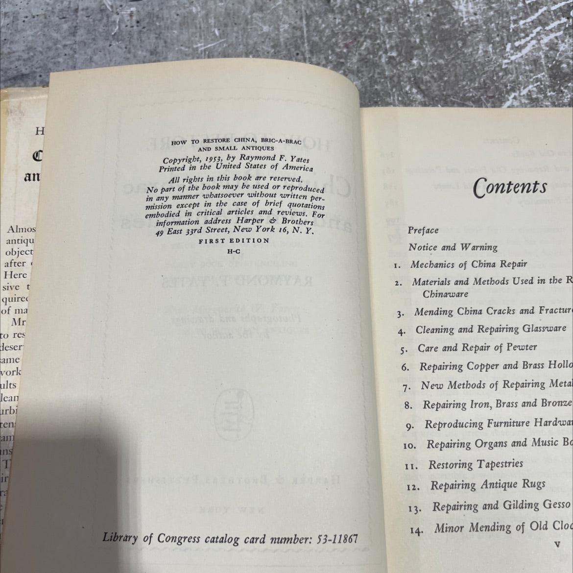 how to restore china, bric-a-brac and small antiques book, by raymond f. yates, 1953 Hardcover image 3