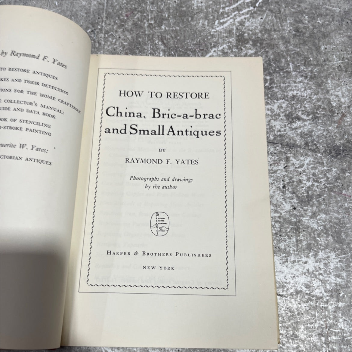 how to restore china, bric-a-brac and small antiques book, by raymond f. yates, 1953 Hardcover image 2
