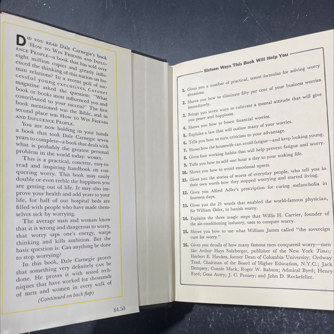 how to stop worrying and start living book, by dale carnegie, 1948 Hardcover image 4