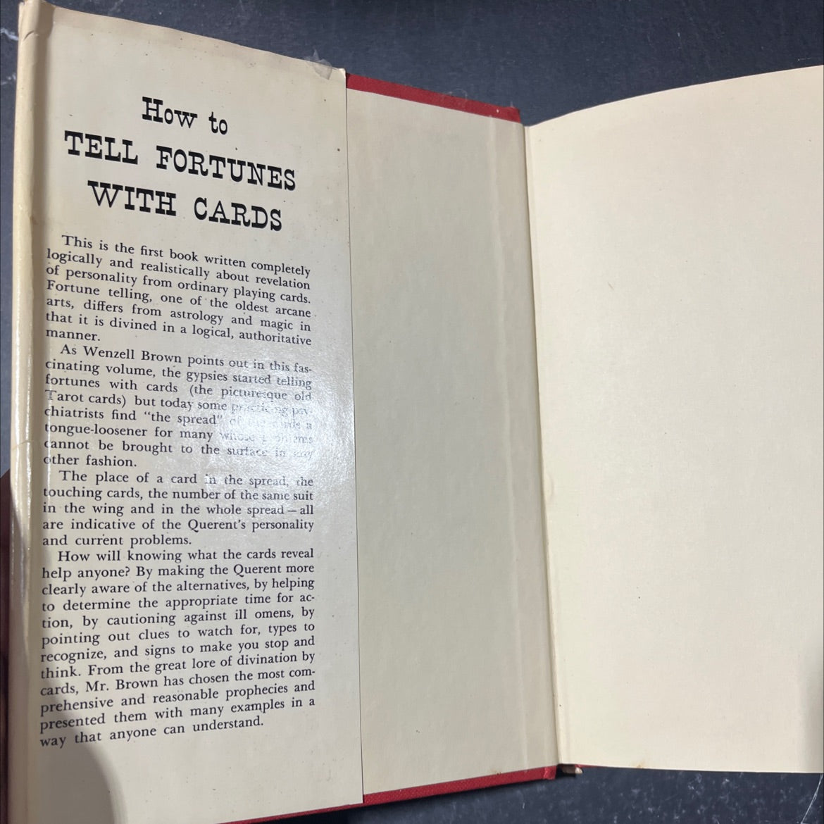 how to tell fortunes with cards book, by wenzell brown, 1963 Hardcover image 4