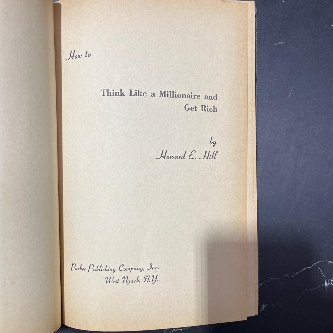 how to think like a millionaire book, by howard e. hill, 1968 Hardcover image 2
