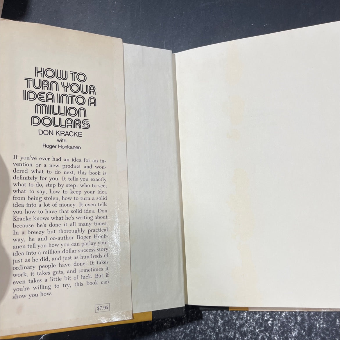 how to turn your idea into a million dollars book, by Don Kracke with Roger Honkanen, 1977 Hardcover image 4