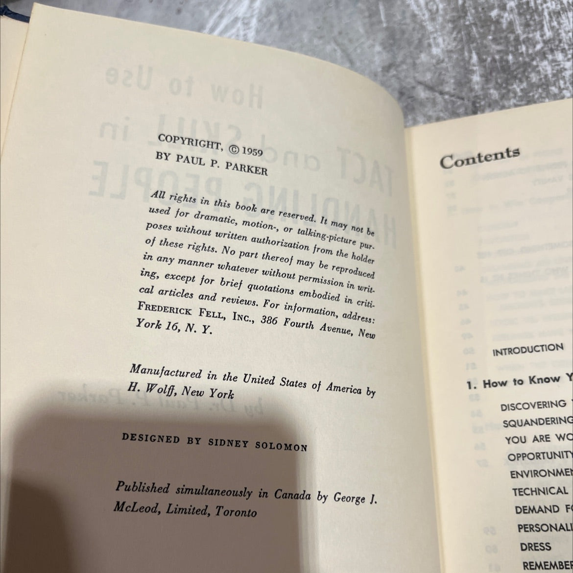 SIGNED how to use tact and skill in handling people book, by Dr. Paul P. Parker, 1959 Hardcover image 3