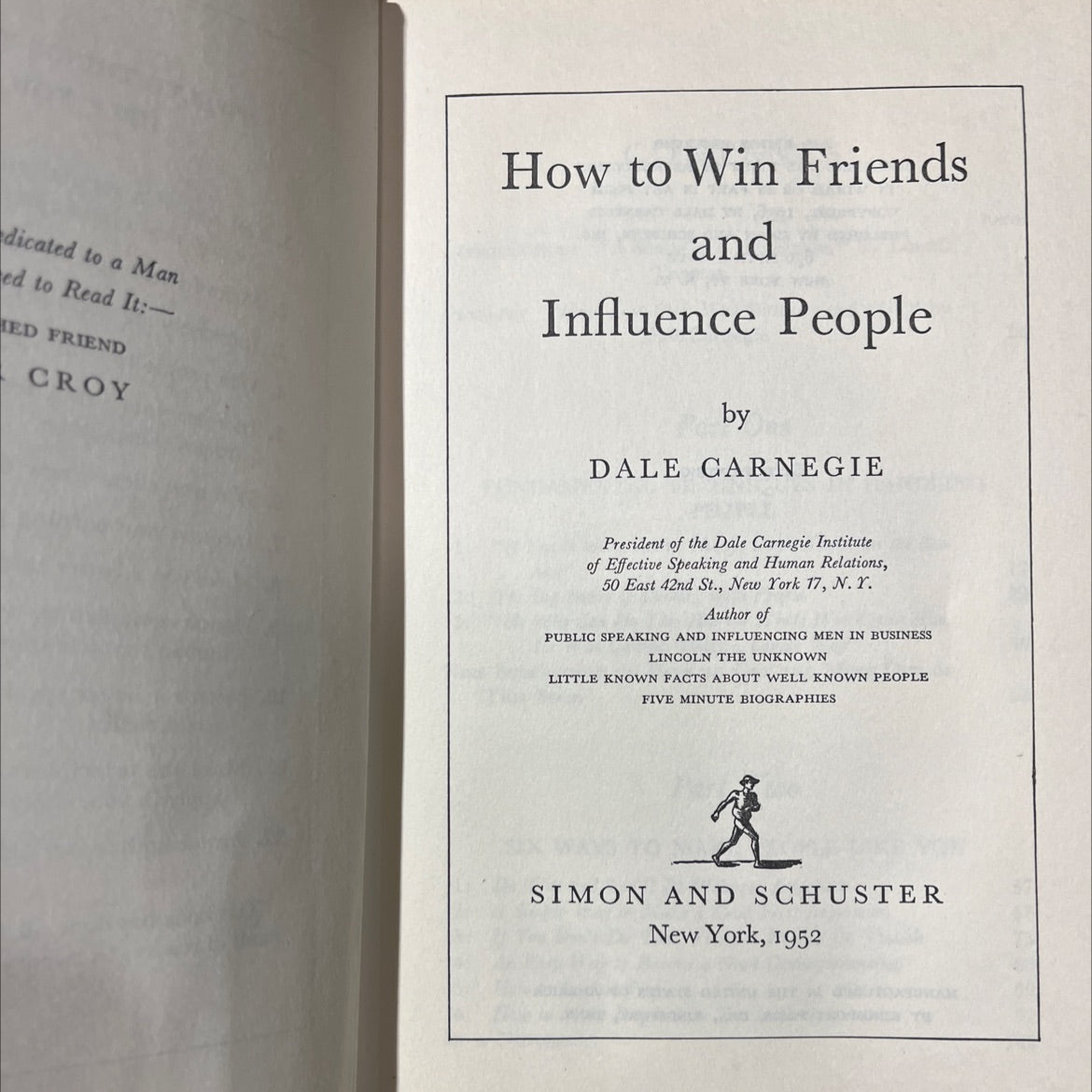how to win friends and influence people book, by dale carnegie, 1952 Hardcover image 2