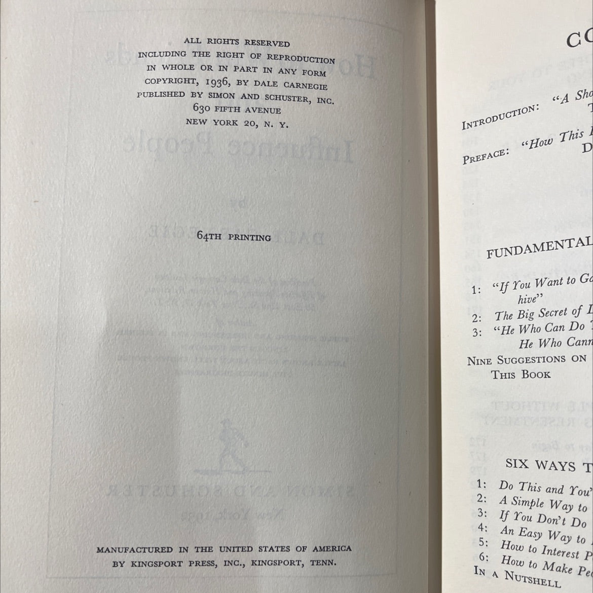 how to win friends and influence people book, by dale carnegie, 1952 Hardcover image 3