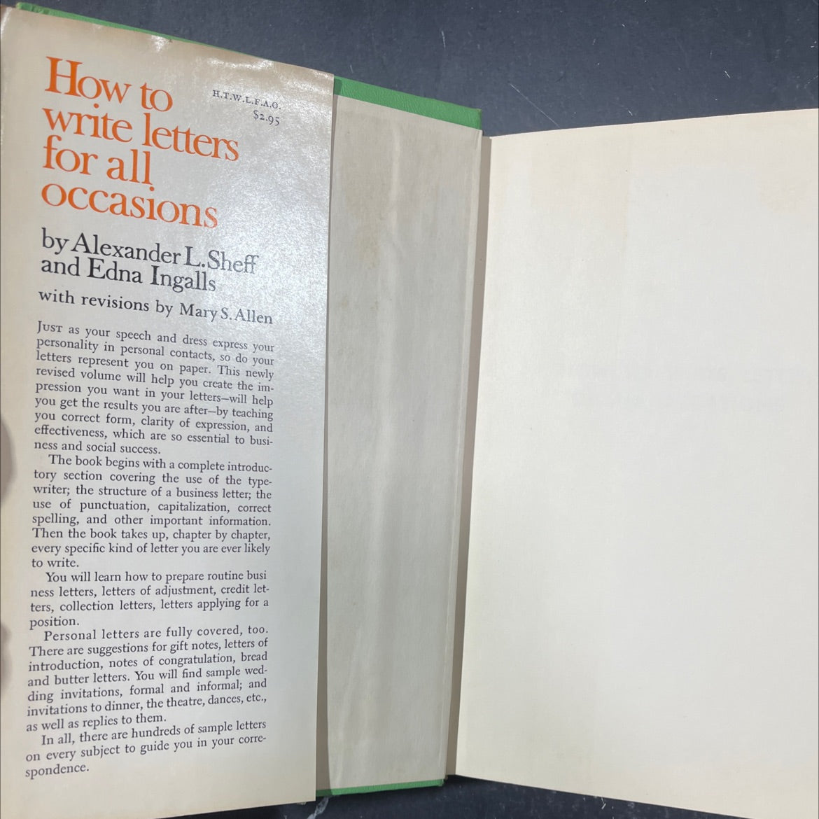 how to write letters for all occasions book, by mary s. allen, 1961 Hardcover image 4