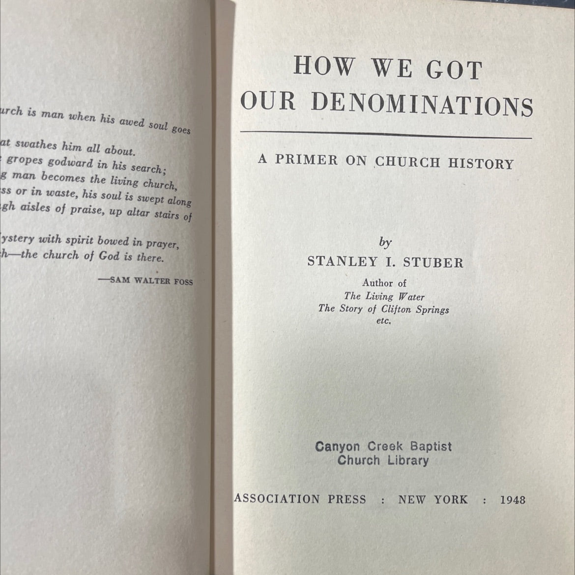 how we got our denominations a primer on church history book, by stanley i. stuber, 1948 Hardcover image 2
