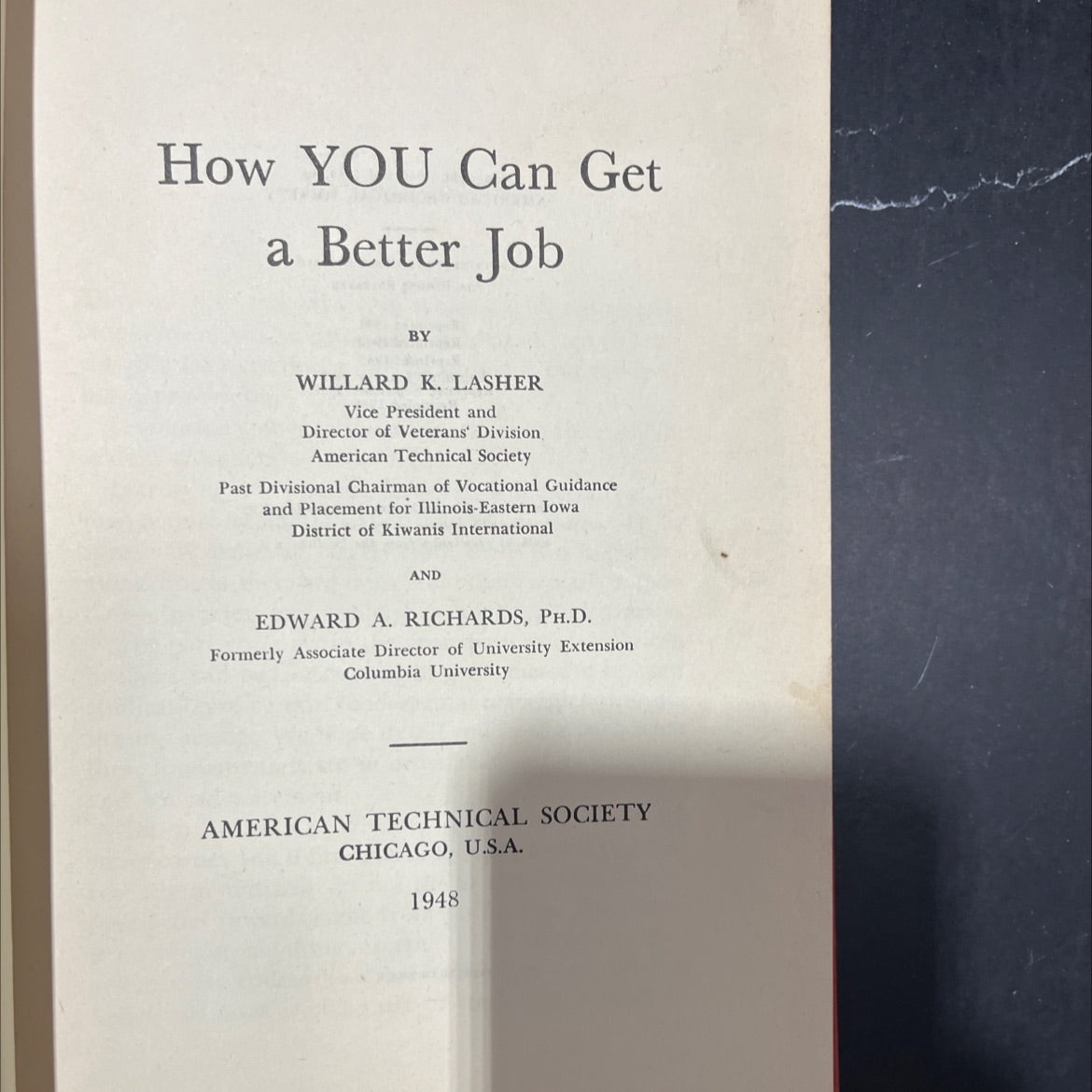 how you can get a better job book, by willard k. lasher, edward a. richards, 1948 Hardcover image 2
