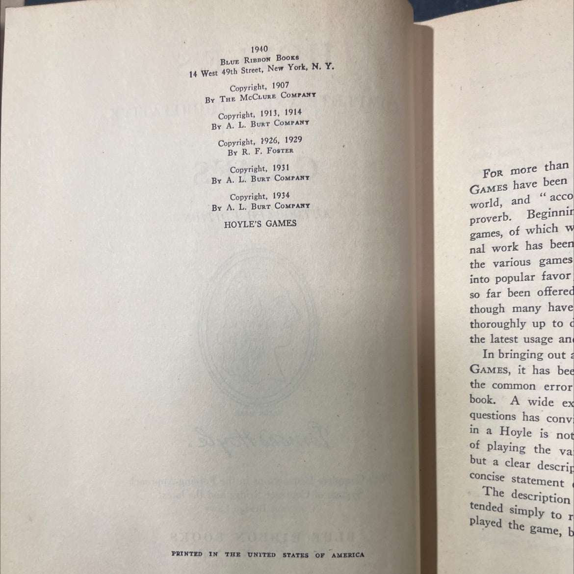 hoyle's complete and authoritative book of games autograph edition book, by bmond hoyle, 1940 Hardcover image 3