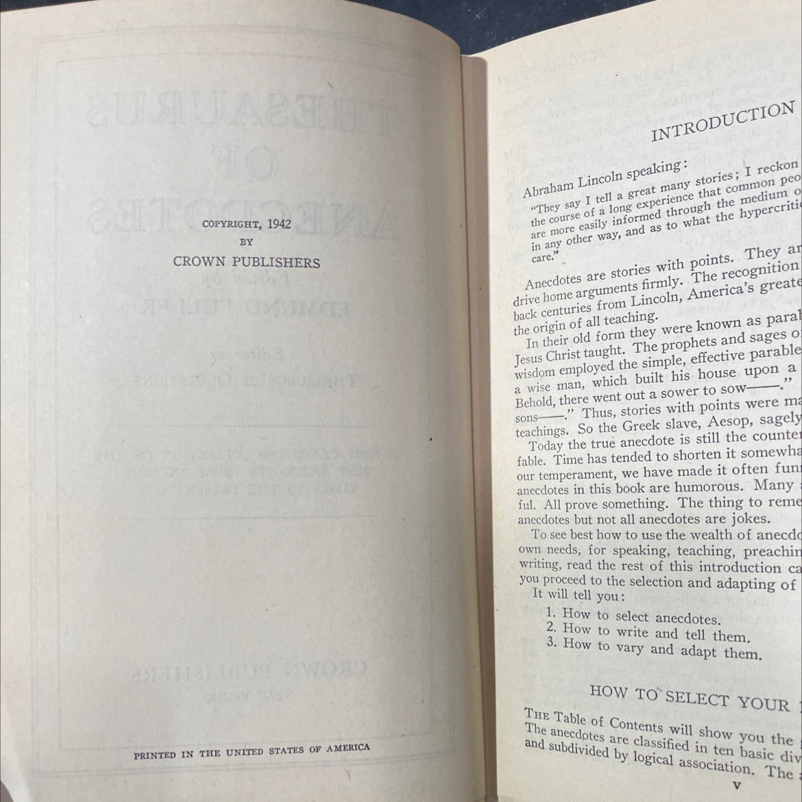 ht ma thesaurus of anecdotes book, by edmund fuller, 1942 Hardcover image 3