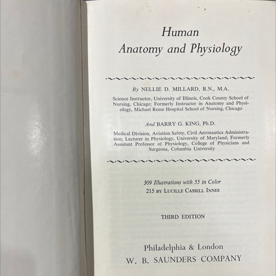 human anatomy and physiology book, by nellie d. millard, r.n., m.a. and barry g. king, ph.d., 1954 Hardcover image 2