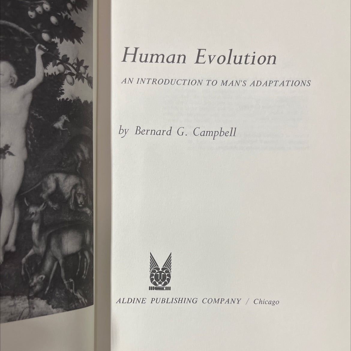 human evolution an introduction to man's adaptations book, by Bernard G. Campbell, 1966 Hardcover image 2