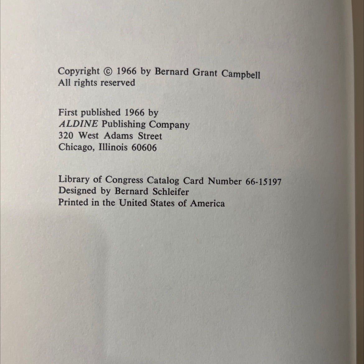 human evolution an introduction to man's adaptations book, by Bernard G. Campbell, 1966 Hardcover image 3