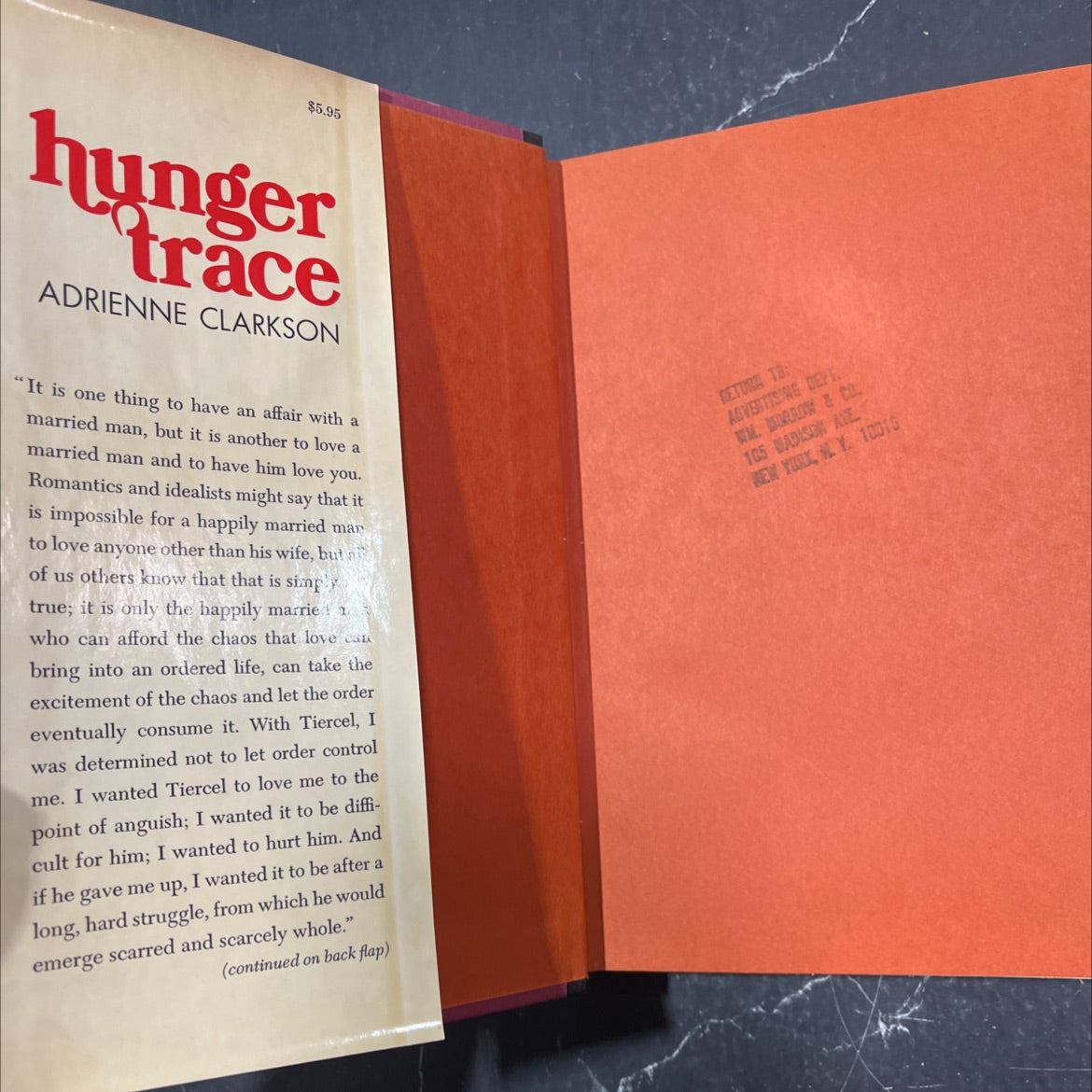 hunger trace book, by Adrienne Clarkson, 1970 Hardcover image 4