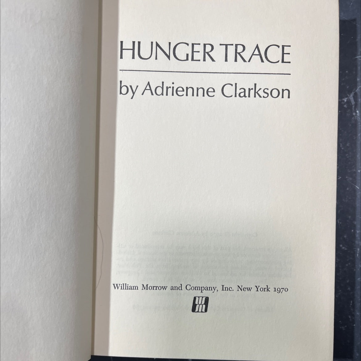 hunger trace book, by Adrienne Clarkson, 1970 Hardcover image 2