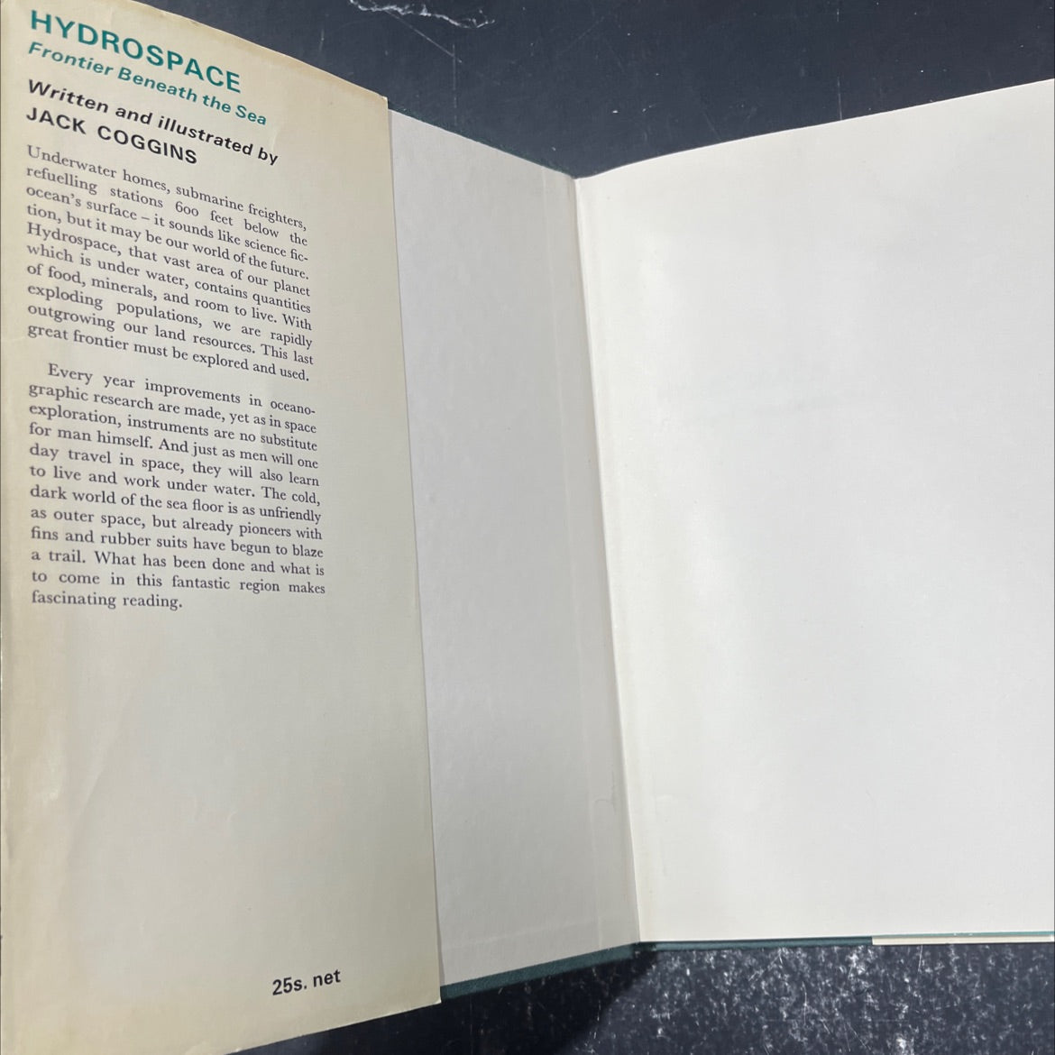 hydrospace frontier beneath the sea book, by jack coggins, 1967 Hardcover image 4