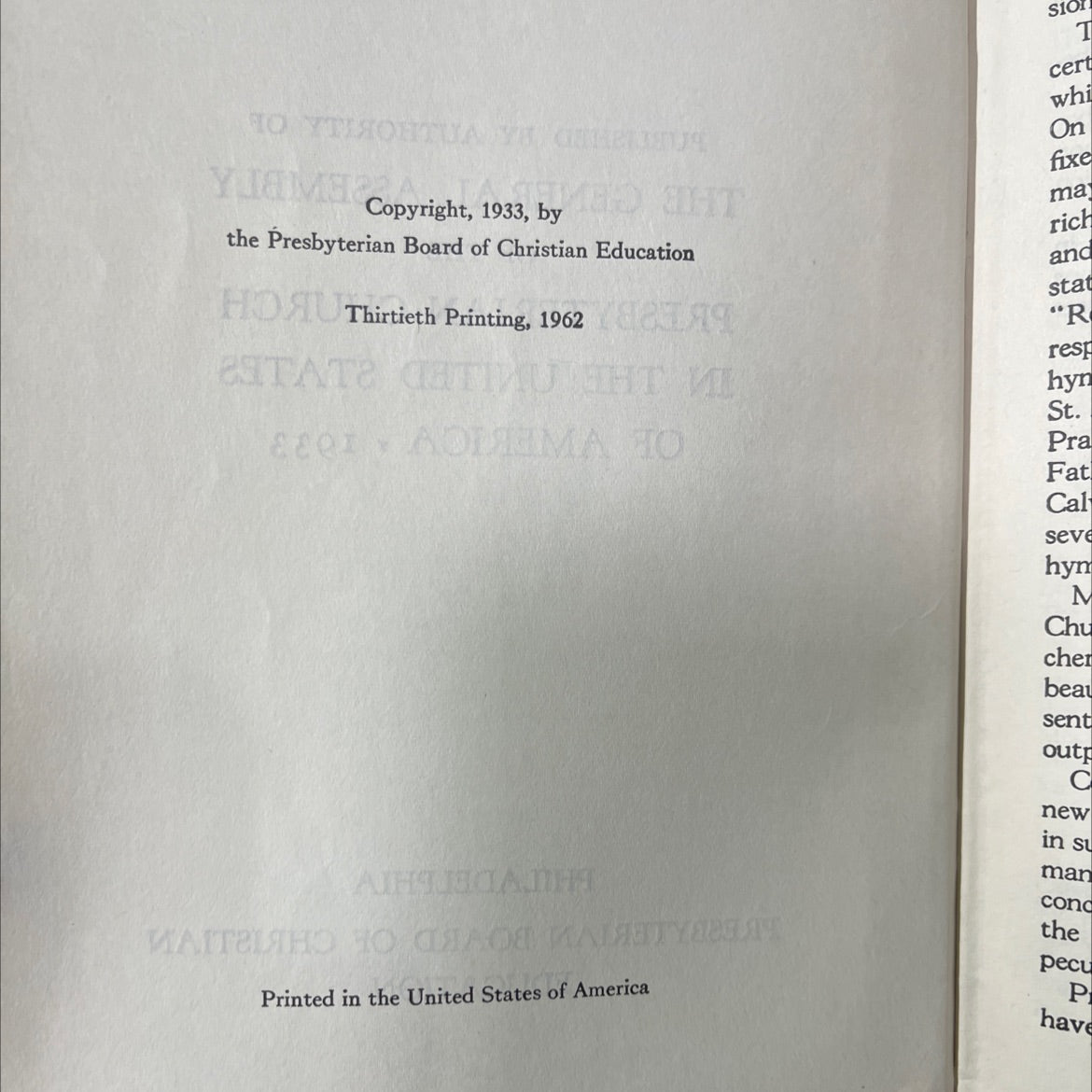 hymnal published by authority of the general assembly of the presbyterian church in the united states of america book, image 3