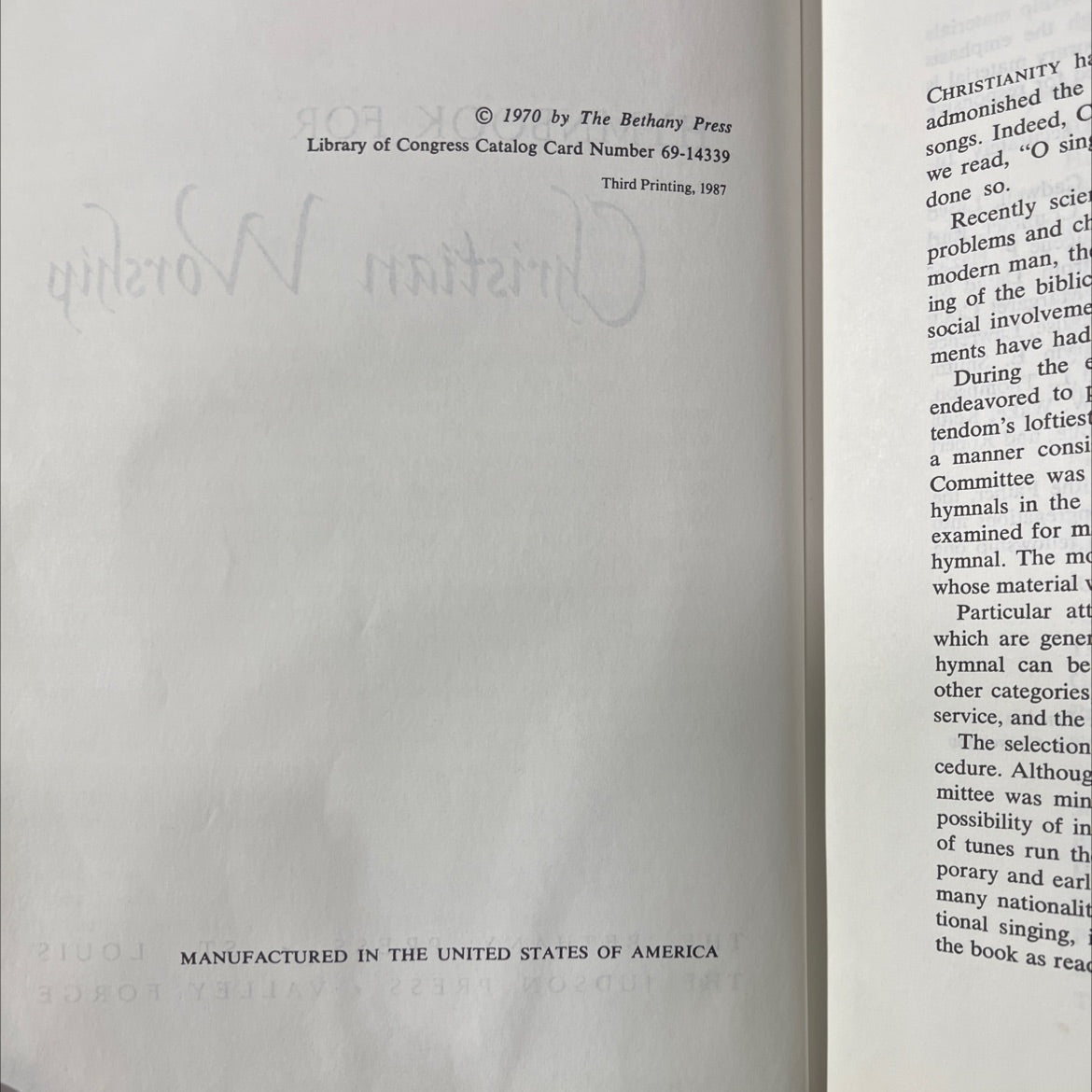 hymnbook for christian worship book, by unknown, 1970 Hardcover image 3