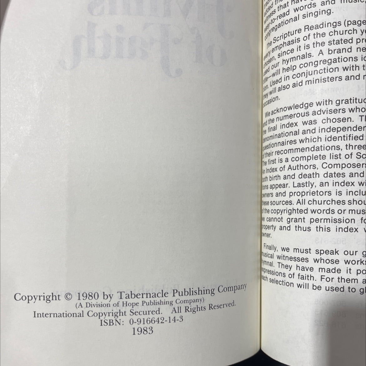 hymns of faith book, by unknown, 1980 Hardcover image 3