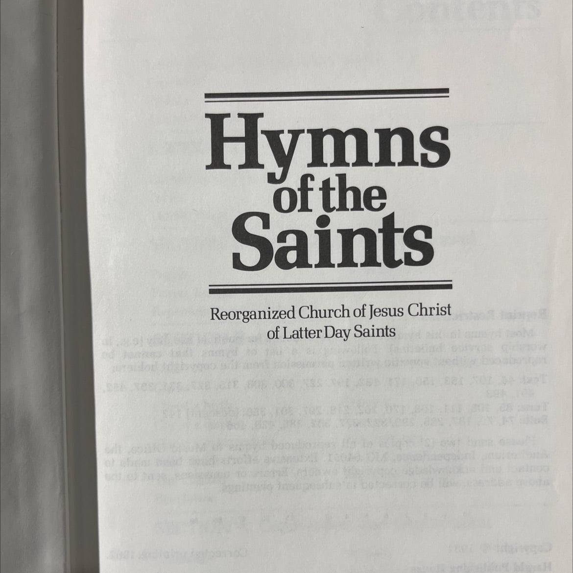 hymns of the saints reorganized church of jesus christ of latter day saints book, by unknown, 1981 Hardcover image 2