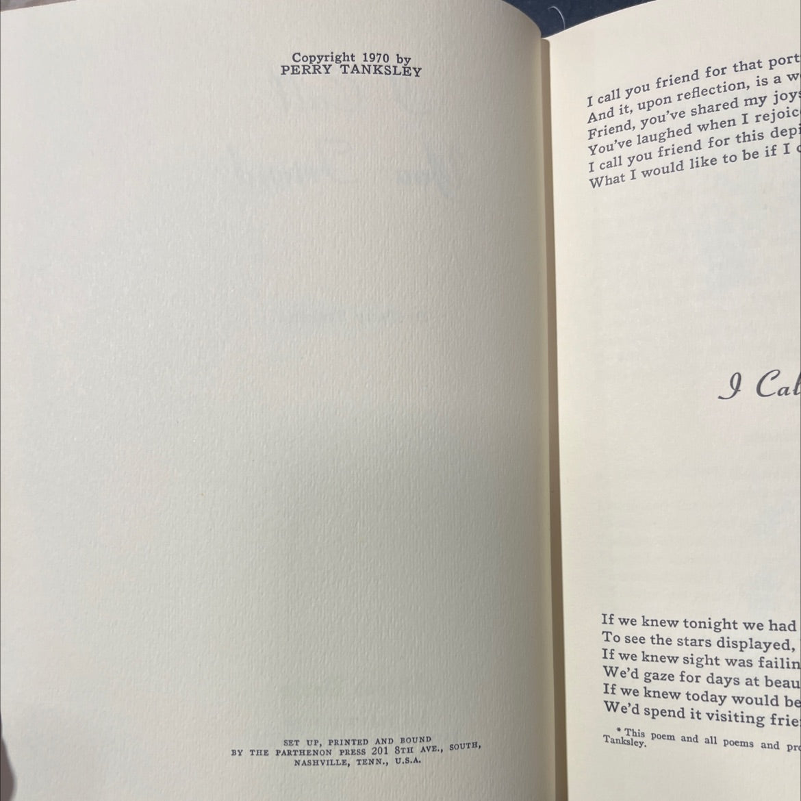 i call you friend book, by perry tanksley, 1970 Hardcover image 3