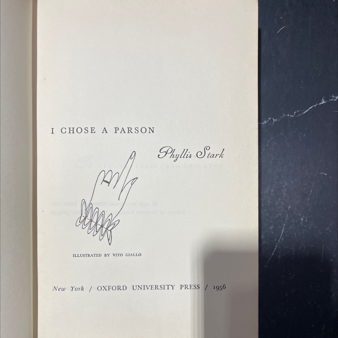 i chose a parson book, by phyllis stark, 1956 Hardcover image 2