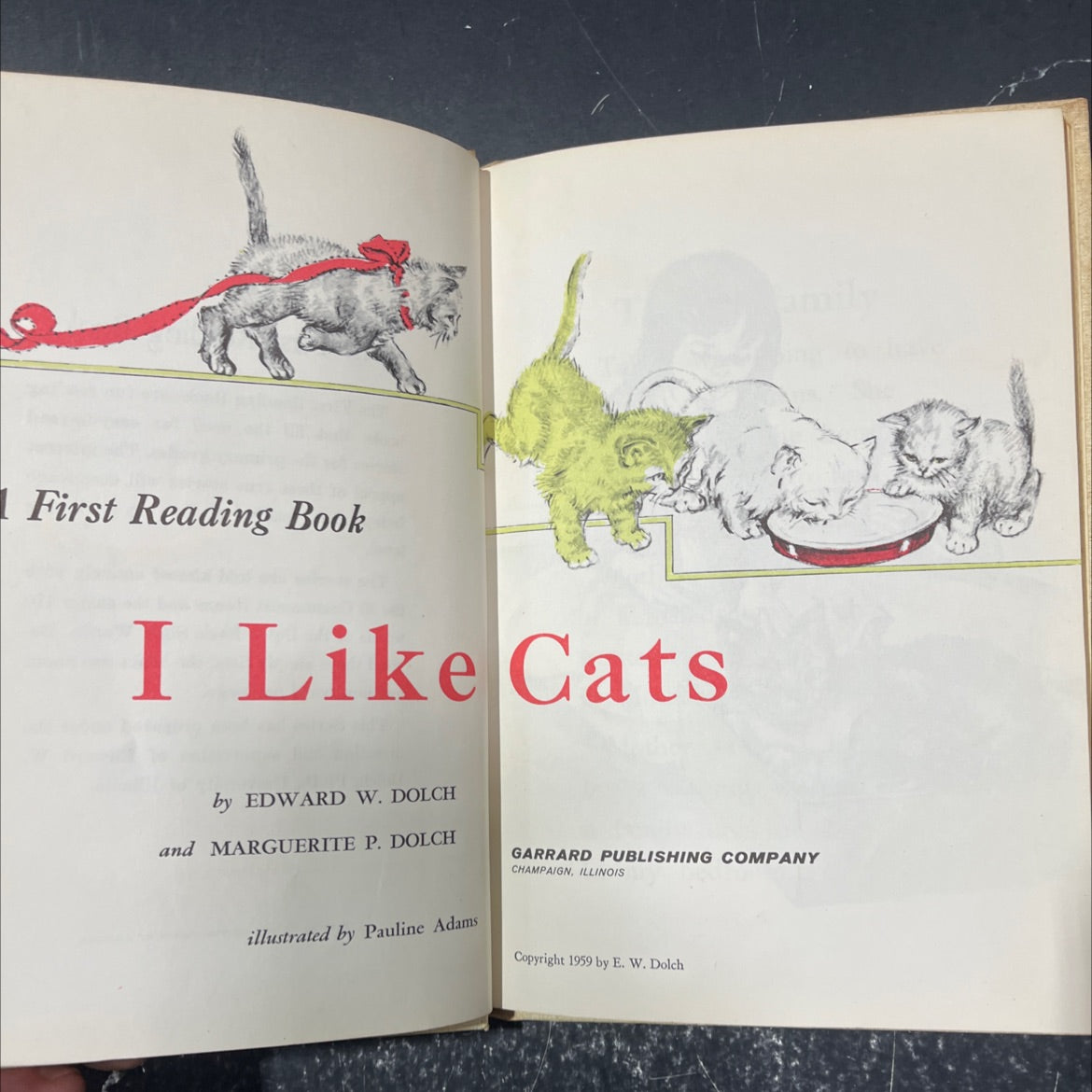 i like cats book, by edward w. dolch, marguerite p. dolch, 1959 Hardcover image 2