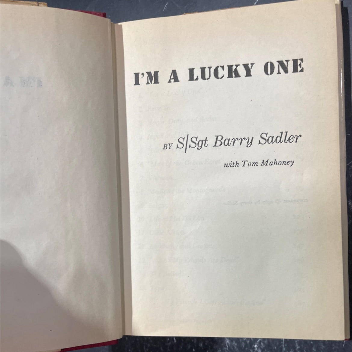 i'm a lucky one book, by S/Sgt Barry Sadler with Tom Mahoney, 1967 Hardcover image 2