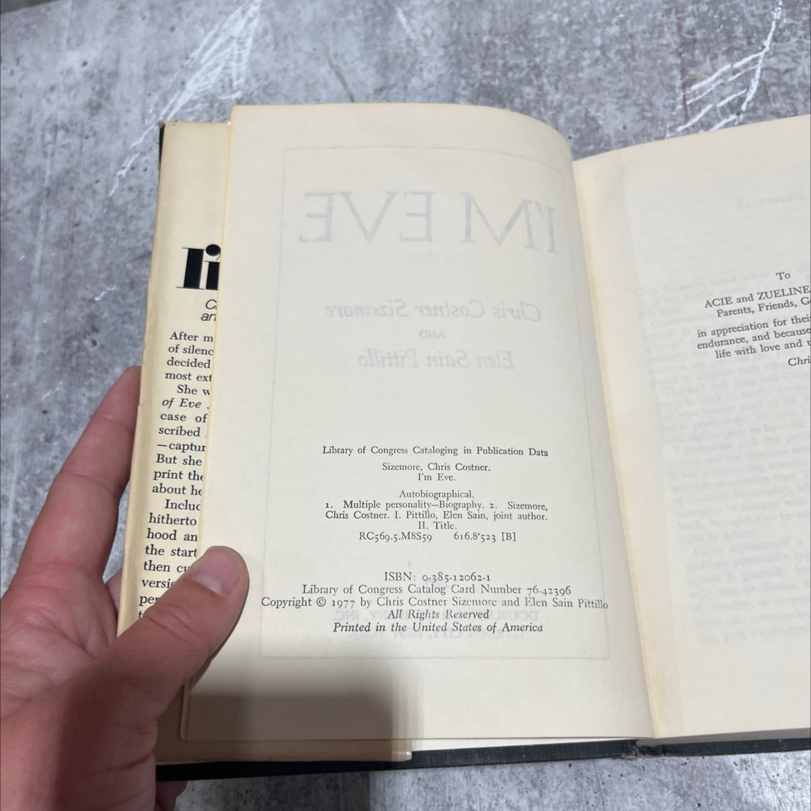 i'm eve book, by chris costner sizemore and elen sain pittillo, 1977 Hardcover image 3