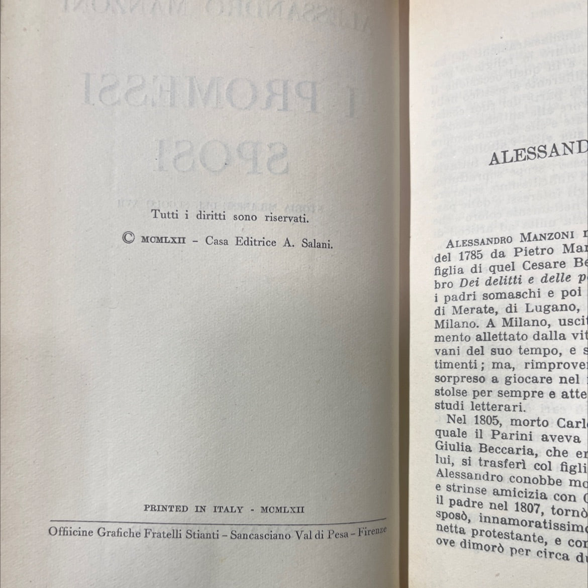 i promessi sposi storia milanese del secolo xvii book, by alessandro manzoni, 1962 Hardcover image 3