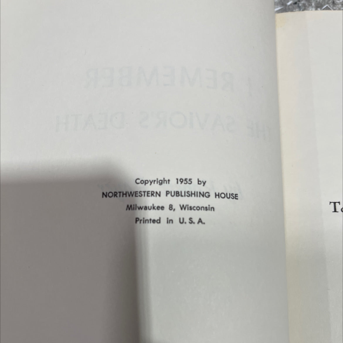 i remember the savior's death book, by Robert Hoyer, 1955 Hardcover image 3
