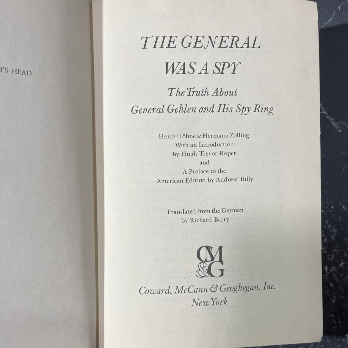 i's head the general was a spy the truth about general gehlen and his spy ring book, by heinz höhne & hermann zolling, image 2