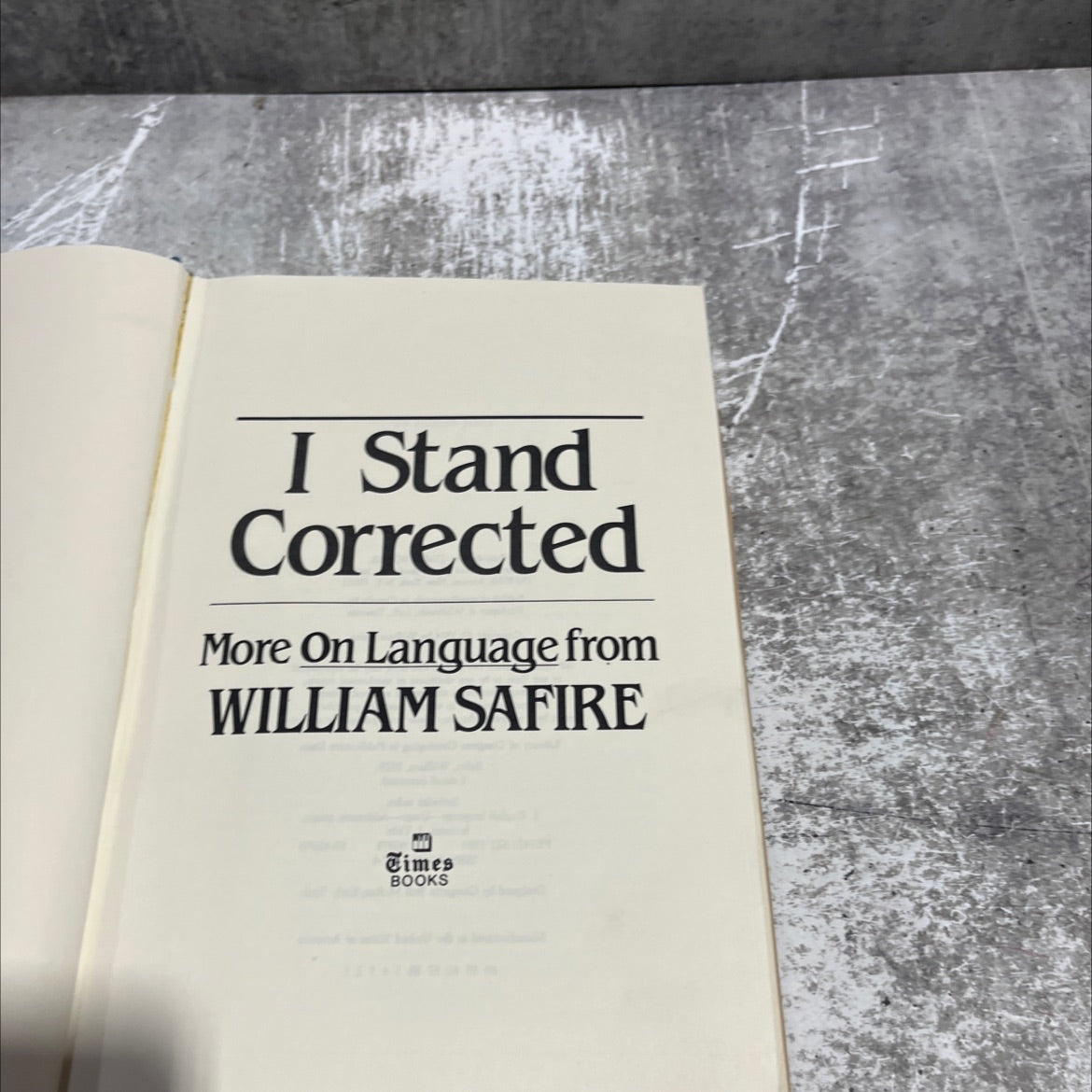 i stand corrected more on language book, by William Safire, 1984 Hardcover image 2