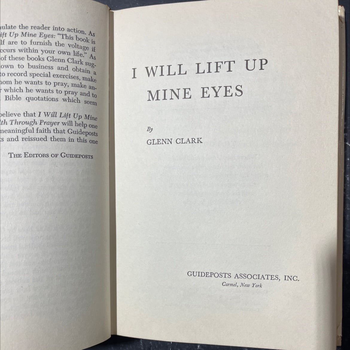 i will lift up mine eyes book, by glenn clark, 1970 Hardcover image 2