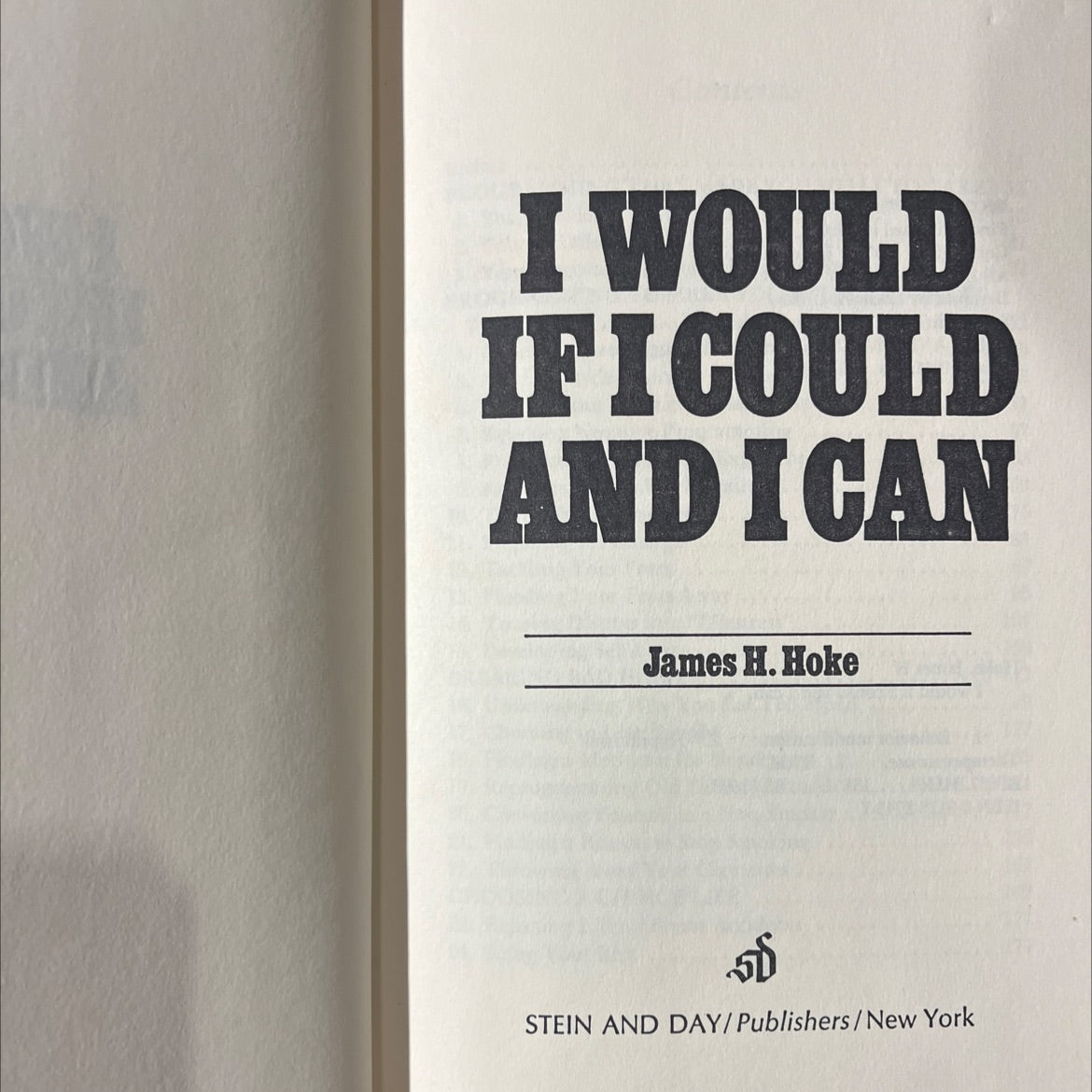 i would if i could and i can book, by James H. Hoke, 1980 Hardcover image 2