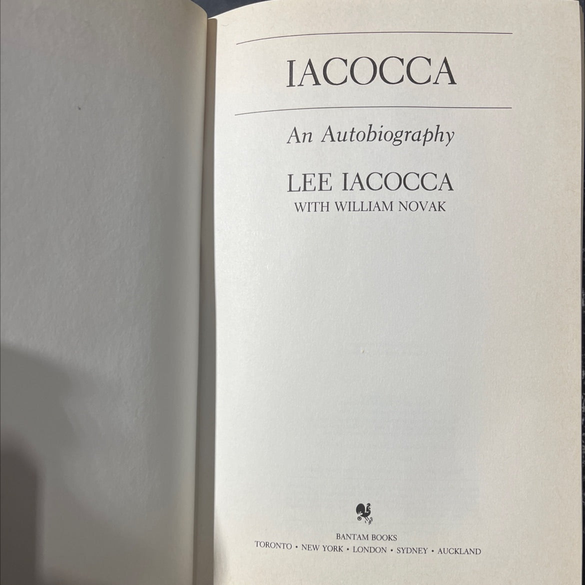 iacocca an autobiography book, by lee iacocca, 1984 Hardcover image 2